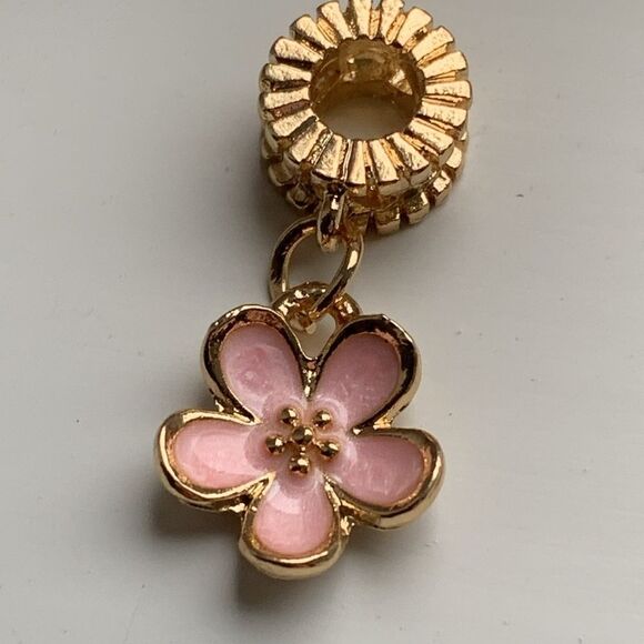 4 Charm Set – Flowers & Heart Dangle Charms for Bracelet or Necklace - Picture 5 of 8